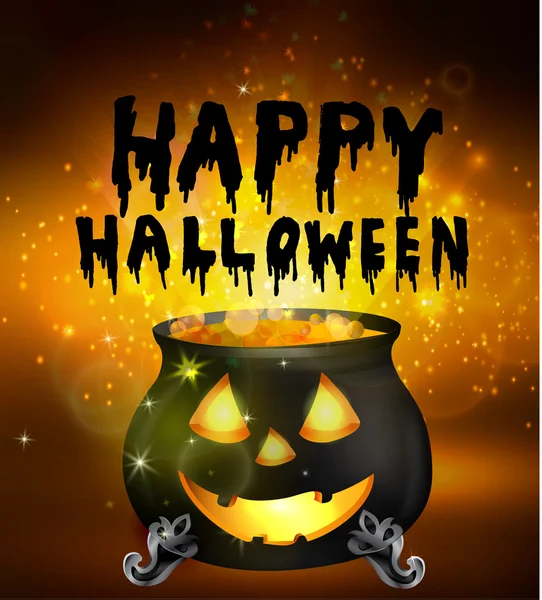Halloween witches cauldron — Stock Vector