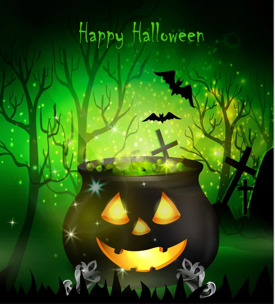 Halloween witches cauldron — Stock Vector