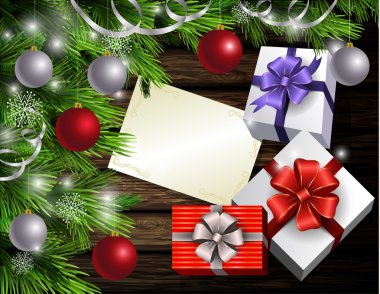 Yılbaşı yeni yıl tasarım ahşap arka plan