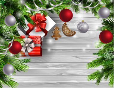 Yılbaşı yeni yıl tasarım ahşap arka plan