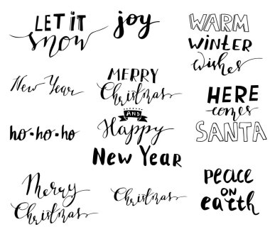 El yazısıyla yazılmış Noel yazı kümesi