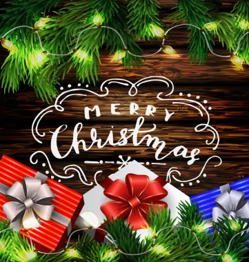 Yılbaşı yeni yıl tasarım ahşap arka plan