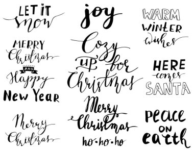 El yazısıyla yazılmış Noel yazı kümesi