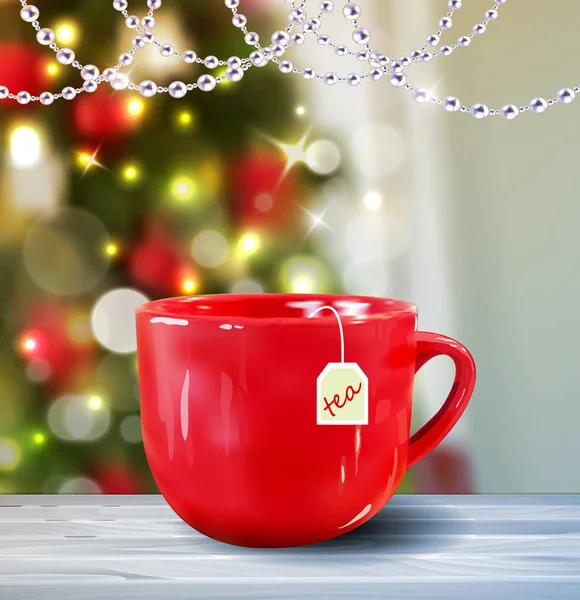Background with Christmas tea — Stock Vector