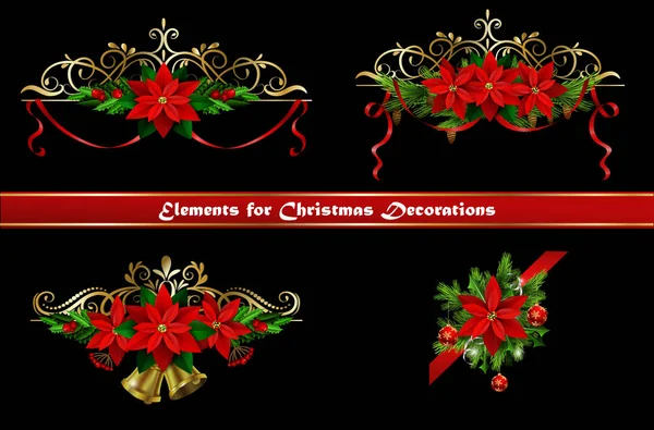 Рождественские элементы для вашего дизайна — стоковый вектор