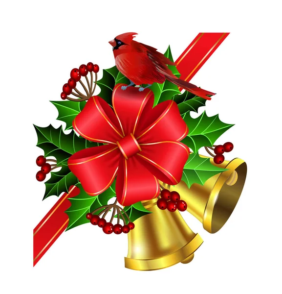 Décoration de Noël avec arc — Image vectorielle