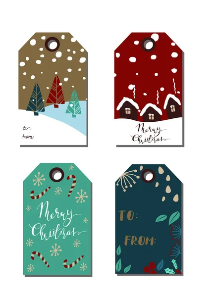Set de etiquetas de regalo de Navidad — Vector de stock