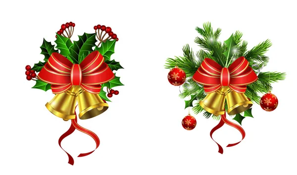 Decoración de Navidad con arco — Vector de stock