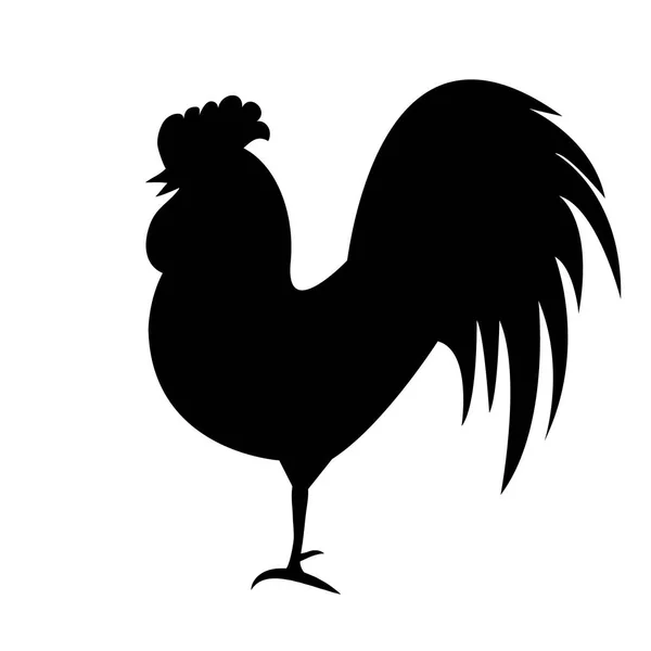 Silueta de gallo en blanco — Archivo Imágenes Vectoriales