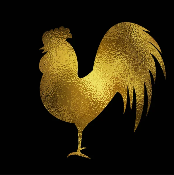 Rooster silhouette on white — Stock Vector