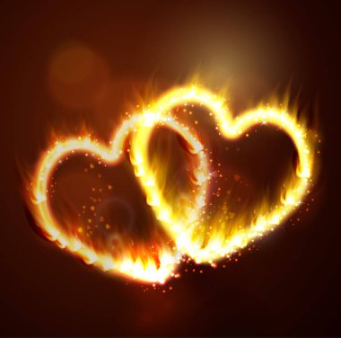 iki karanlık kalpler alev