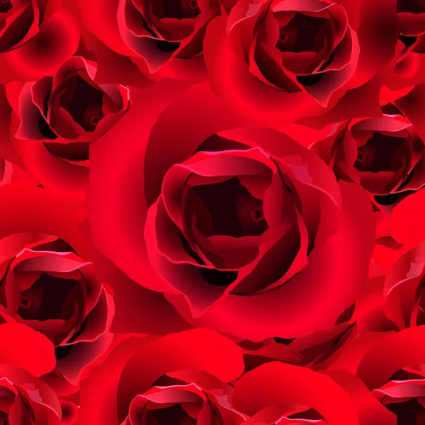 Rosas rojas vector patrón sin costura — Archivo Imágenes Vectoriales