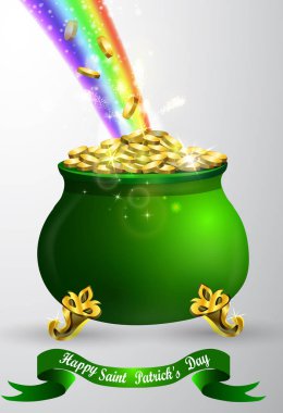 St Patricks günü yeşil pot gökkuşağı ile