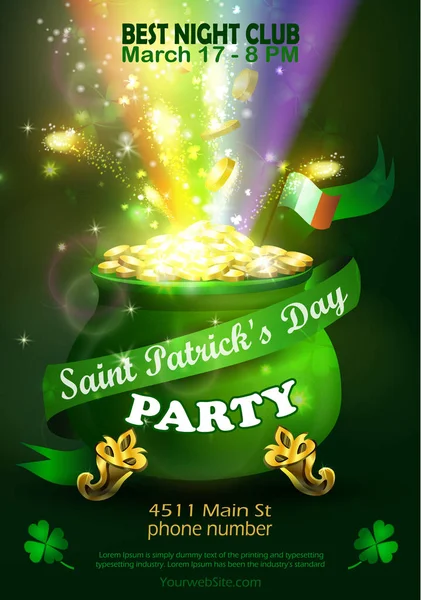 Vektör St. Patrick s gün poster tasarım templat — Stok Vektör