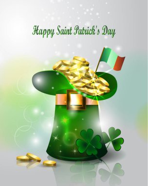 Gökkuşağı ile St Patricks günü yeşil şapka