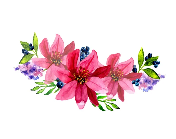 Bouquet floral vectoriel aquarelle peint à la main — Image vectorielle
