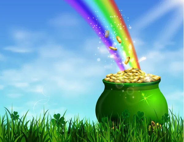 St. Patrick s dag symbool groene pot — Stockvector