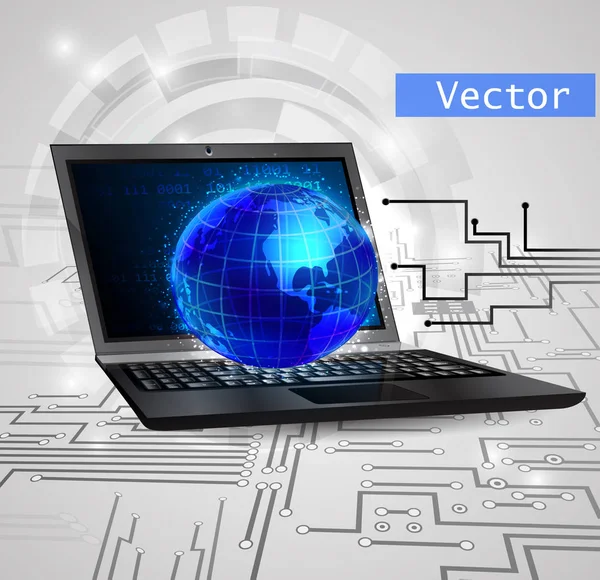 Laptop vettoriale isolato su sfondo bianco — Vettoriale Stock