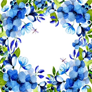 Suluboya çiçek gül çelenk