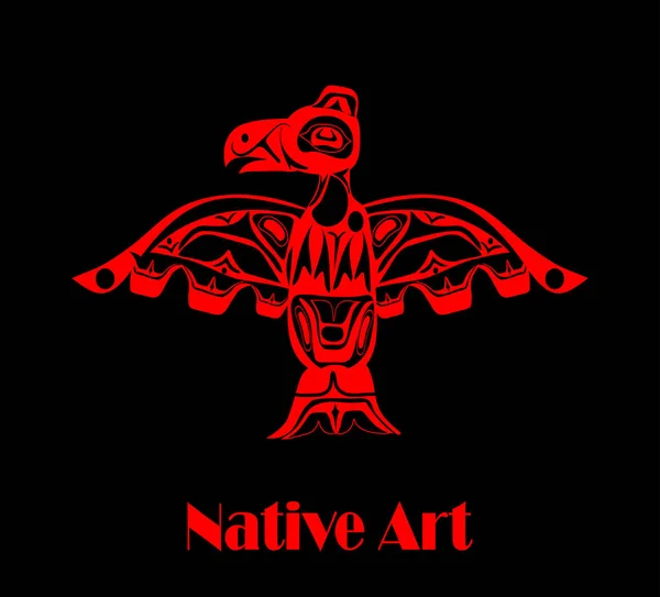 Totem oiseau indigène — Image vectorielle