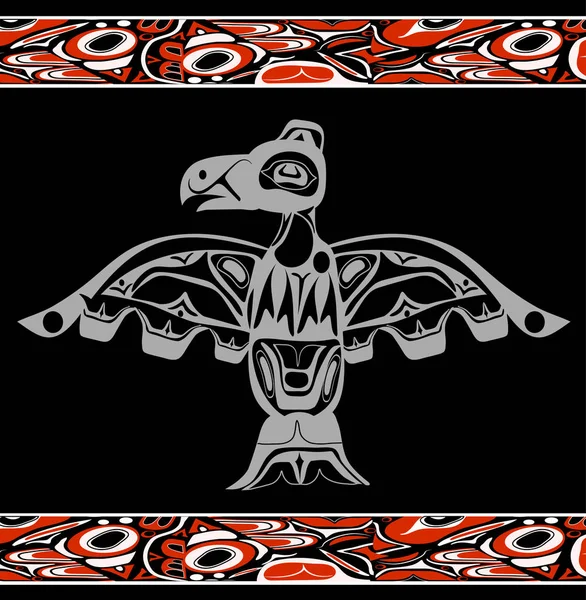 先住民のトーテム鳥 — ストックベクタ
