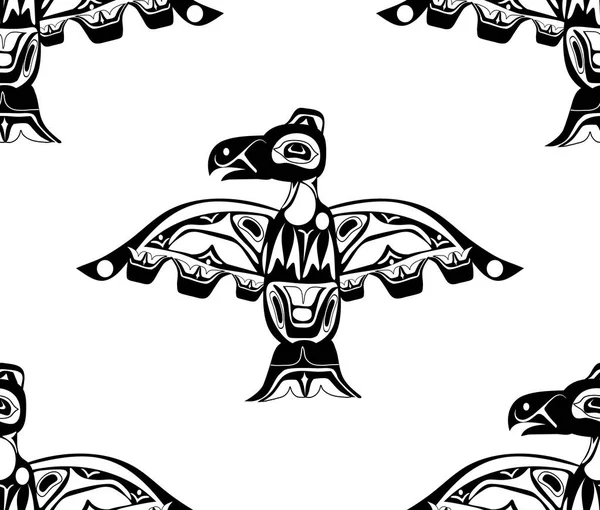 Totem oiseau art indigène stylisation — Image vectorielle