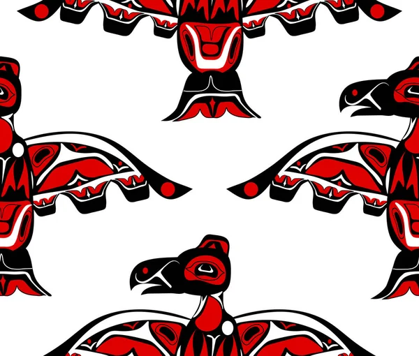 Totem oiseau art indigène stylisation — Image vectorielle