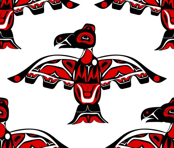 Totem pássaro arte indígena estilização — Vetor de Stock