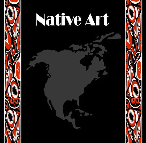 Abstrait rouge et noir fond natif — Image vectorielle