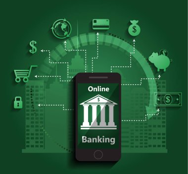Mobil bankacılık ve online ödeme için kavram