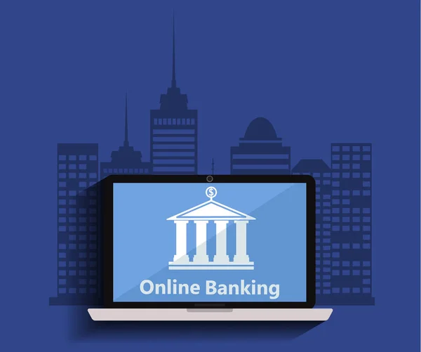 Concepto de banca móvil y pago en línea — Vector de stock