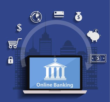 Mobil bankacılık ve online ödeme için kavram