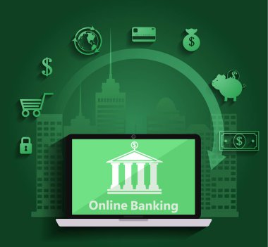Mobil bankacılık ve online ödeme için kavram