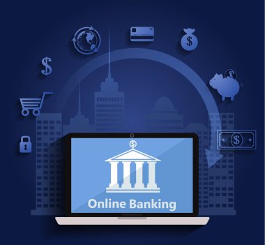 Mobil bankacılık ve online ödeme için kavram