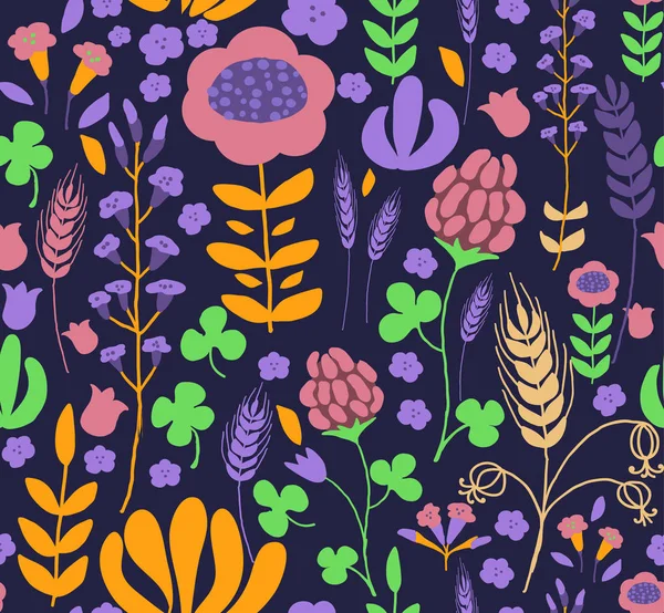 Cute vector floral seamless pattern — Stock Vector