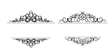 Vintage vektör girdap çerçeve kümesi