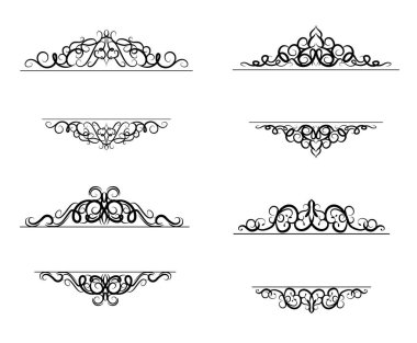 Vintage vektör girdap çerçeve kümesi