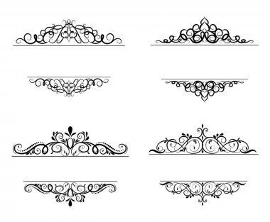 Vintage vektör girdap çerçeve kümesi