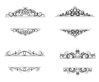 Vintage vektör girdap çerçeve kümesi