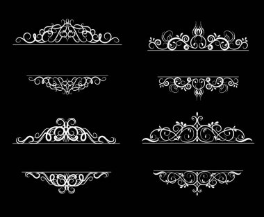 Vintage vektör girdap çerçeve kümesi