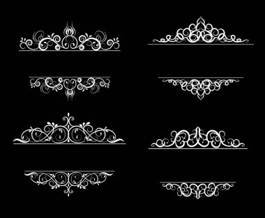 Vintage vektör girdap çerçeve kümesi