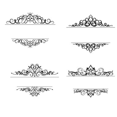 Vintage vektör girdap çerçeve kümesi