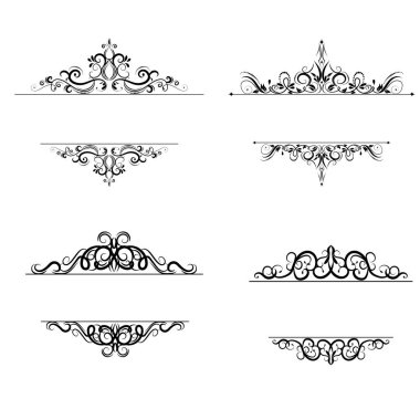 Vintage vektör girdap çerçeve kümesi