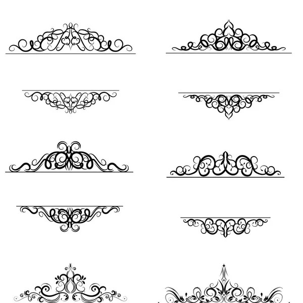 Vintage vektör girdap çerçeve kümesi