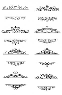 Vintage vektör girdap çerçeve kümesi