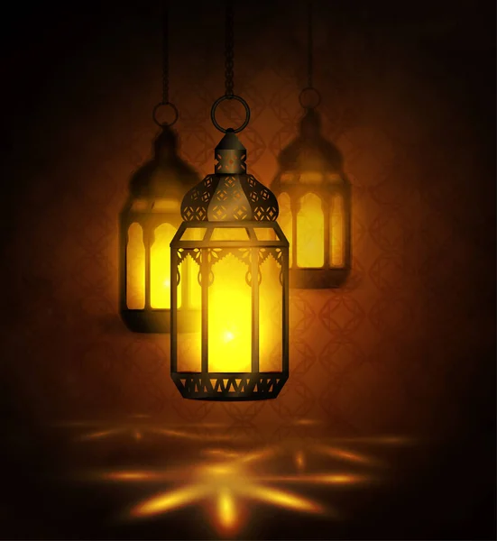 错综复杂的阿拉伯文灯与灯 — 图库矢量图片
