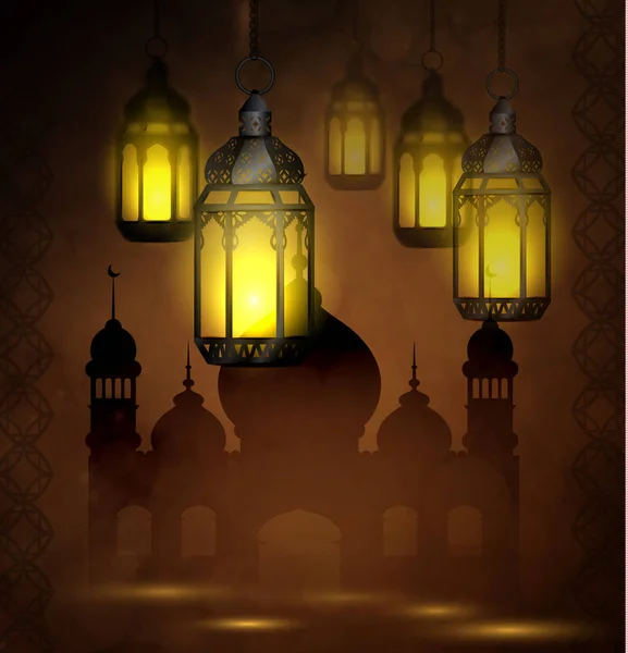 Ramadan Kareem, latar belakang salam - Stok Vektor