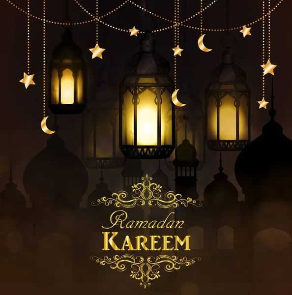 Ramadan Kareem, pozdrowienie tła — Wektor stockowy