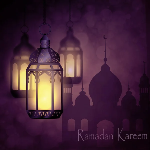 Ramadán Kareem, fondo de saludo — Vector de stock