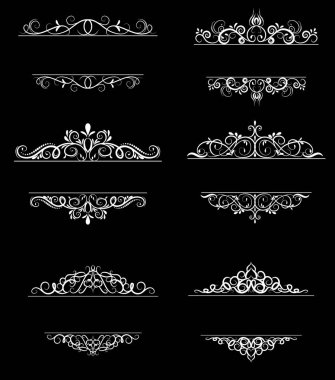 Vintage vektör girdap çerçeve kümesi